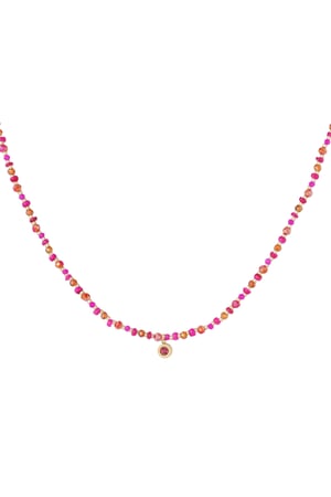 Ciondolo a catena con perline - rosa/arancione h5