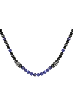 Men's necklace beads - black/blue h5 