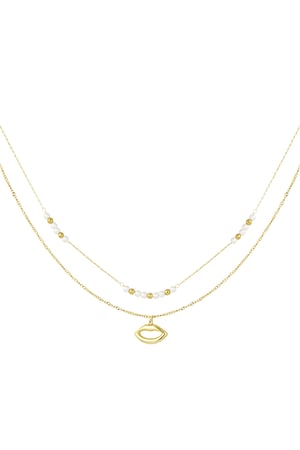 double necklace kiss with pearl h5