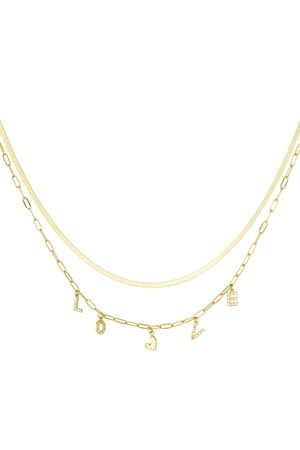 Charm necklace love letter - Silver Color color h5