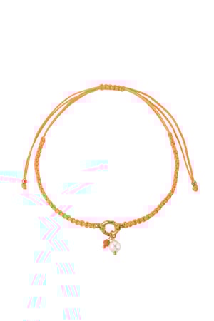 Cavigliera semplice intrecciata con perla h5 
