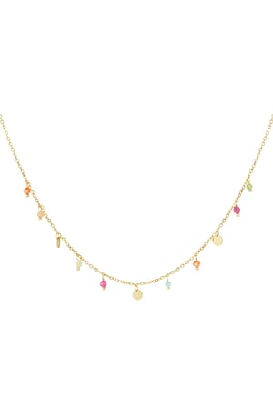 Charm-Halskette Bunter Tag – Goldfarbe - Goldfarbefarbe h5 