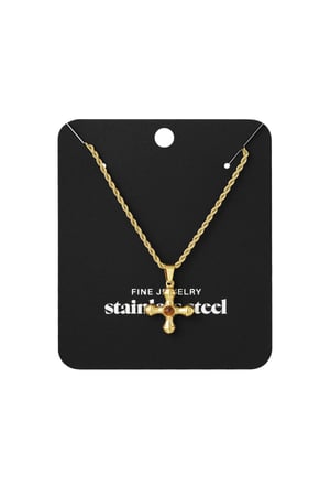 Collar de piedra divina - Color dorado/rojo h5 Imagen3
