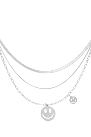 Happy layers necklace - Silver Color color h5