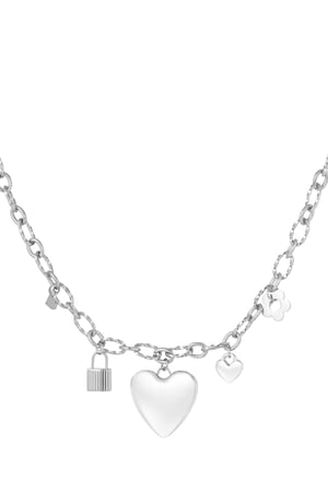 Halskette mit Charm „Locked Love“ – Goldfarbe - Goldfarbefarbe h5
