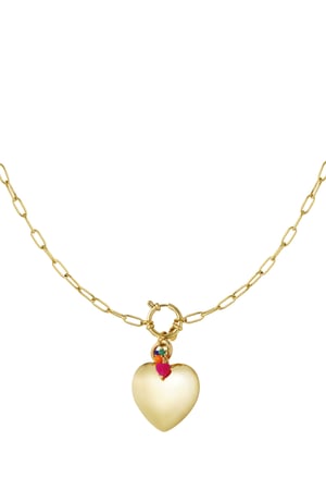 lock necklace with heart pendant h5
