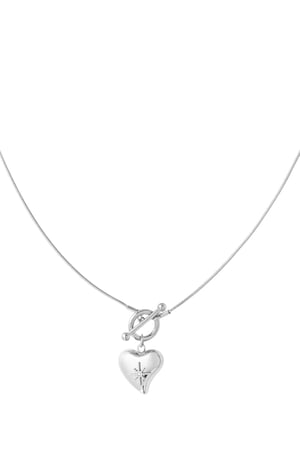 lock necklace with big heart pendant h5