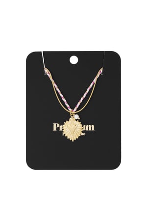 ketting colorful heartbeat - roze & (Pak met plastic zak) h5 Afbeelding2