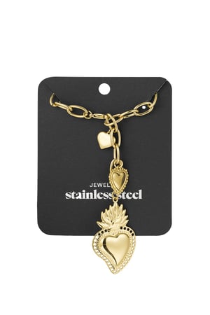 Charm-Halskette großes Herz - Goldfarben h5 Bild3
