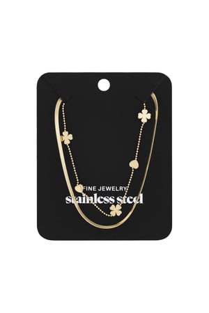 double necklace clover heart h5 Picture3