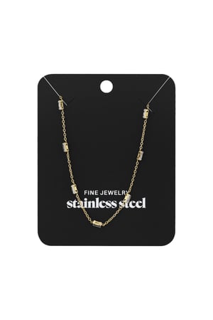 Halskette mit Diamantglanz - Goldfarben h5 Bild3