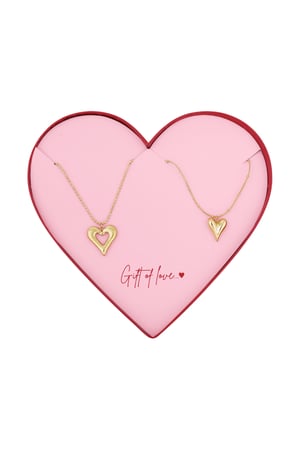 gift of love stainless steel double hearts necklaces h5