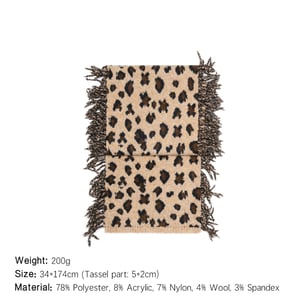 1 Piece Leopard Print Tassels Wool Women's Winter Scarves h5 Picture2