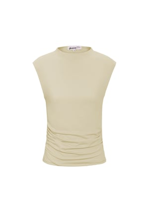 Gathered sleeveless top basic h5 Picture12