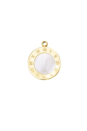 Charm round latin numbers - Gold color/white h5 