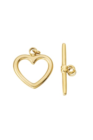DIY Endverbindung Halskette und Armband Herz – Goldfarbe - Goldfarbefarbe h5 