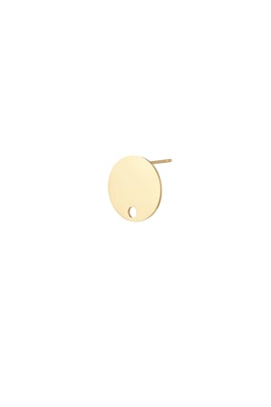 Ear stud part round - Gold Color Stainless Steel h5