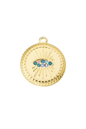 DIY-Charm-Kreis mit Auge – Goldfarbe - Goldfarbefarbe h5