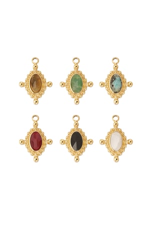 Chispa de encanto de bricolaje con piedra negra - Color dorado negro h5 Imagen2