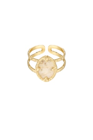 Anello con pietra - Colore oro/rosa h5 