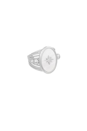 Ring enamel star - Silver Color color h5
