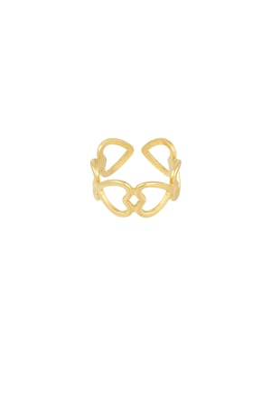 Ring heart connected - Silver Color color h5