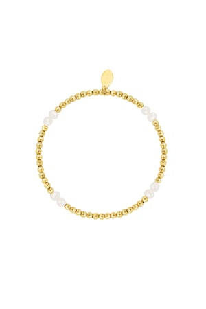Bracelet pearl mix Couleur or Acier inoxydable h5 Image4