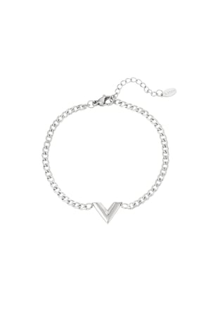 Bracciale in Acciaio Inossidabile Lettera V Gold Stainless Steel h5
