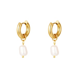 stainless steel earrings pearls simple small size  h5
