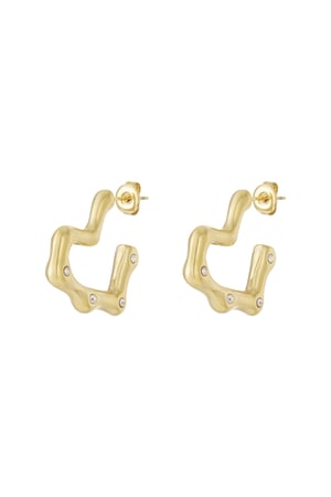 Stainless Steel Hoop Earrings Heart Daily Daily  Women's jewelry h5
