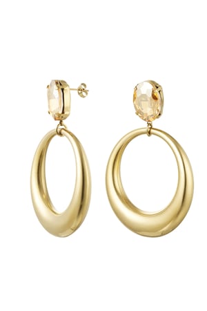 creoli con perle di vetro - acciaio inossidabile colore oro h5