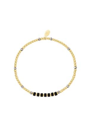 Bracciale con diverse perline - Colore oro/bianco in acciaio inossidabile h5 