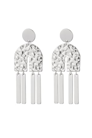 Statement earrings half arch - silver color Stainless Steel h5