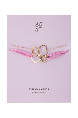 Set of bracelets connected hearts - mother's day - Gold Color Stainless Steel h5 