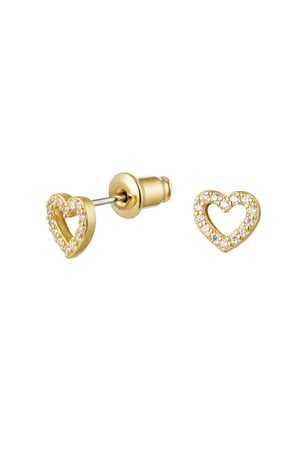Ohrstecker Herz - Goldfarbe Kupfer h5 