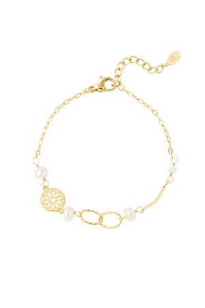 Bracelet linked with pearls - Silver Color color h5 