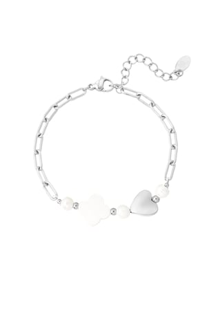 Armband Herz und Kleeblatt – Goldfarbe - Goldfarbefarbe h5 