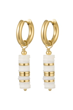 Earrings flat beads - Gold Color Stainless Steel h5 