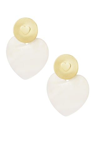 Orecchini cuore e moneta cuore - argento Acciaio inossidabile h5