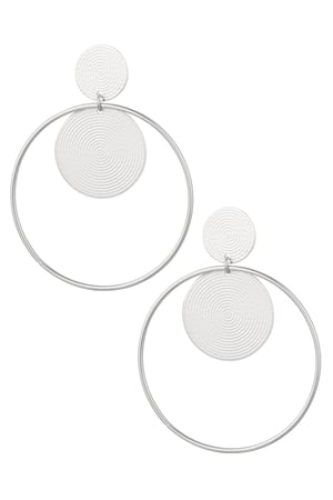 Orecchini rotondi e rotondi - Argento Acciaio inossidabile h5