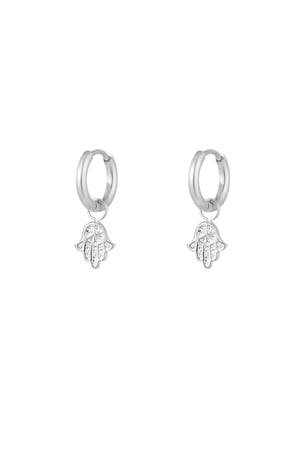 Earrings with charm - Silver Color color h5 