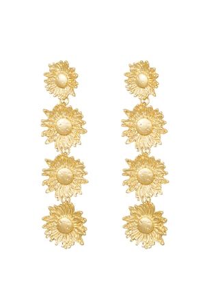 Earrings 4 times flower - Silver Color color h5 