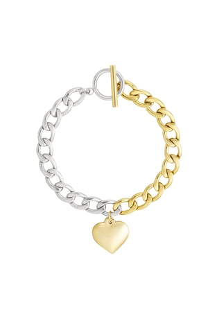 coarse link bracelet with heart h5