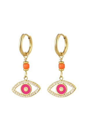 earrings with eye pendant pink h5 