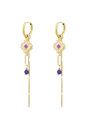 Earrings graceful party - Gold color/pink h5