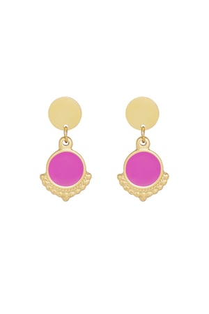 Earrings elegant with color - gold/white h5 