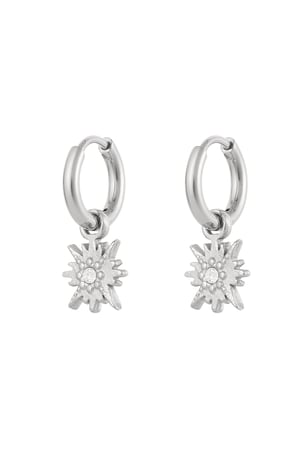 Earrings star with stone - Silver Color color h5 