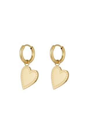 Earrings minimalist elegant heart - Silver Color color h5 