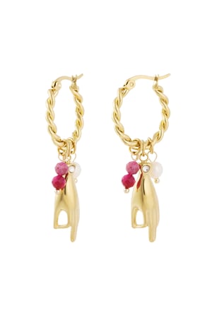 Earrings with hand and pearl pendants h5