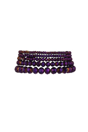 Set of 5 crystal bracelets purple - grape purple h5 